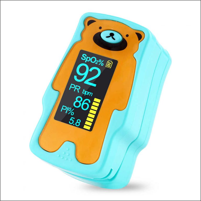 PAEDIATRIC PULSE OXIMETER FINGER TIP BLUE - R.G. Medical Supplies Pty Ltd